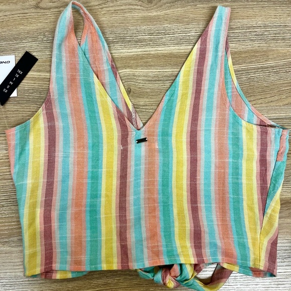 NEW O'NEILL Zera Stripe Crop Top Multi Colored - Size S - Picture 7 of 7